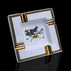 Large 4-Slot Square Ceramic Ashtray