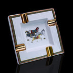 Large 4-Slot Square Ceramic Ashtray