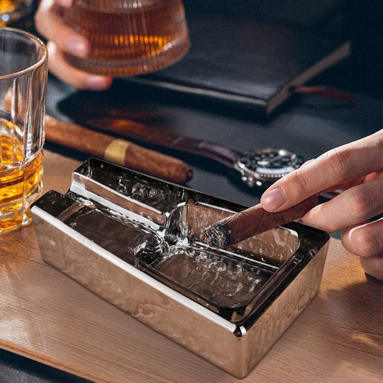 Elegant Glass Cigar Ashtray