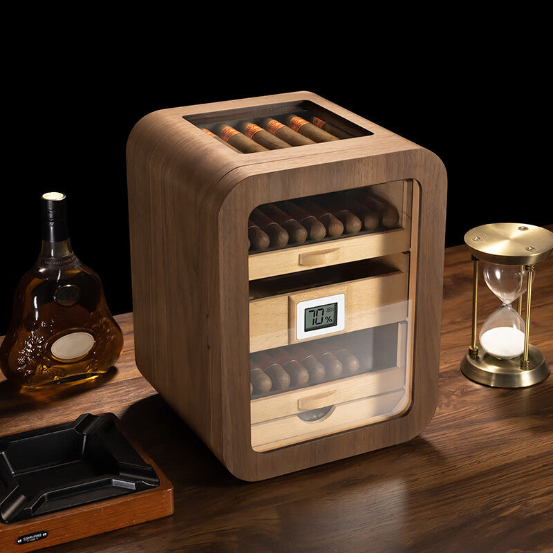 Desktop Wooden Cigar Humidor Cabinet