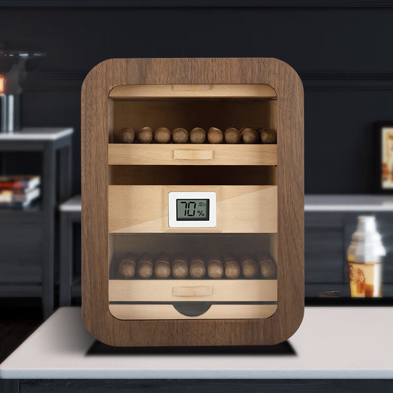 Desktop Wooden Cigar Humidor Cabinet