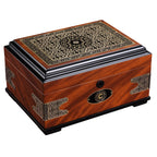 Large Ornate Cedar Wood Cigar Humidor