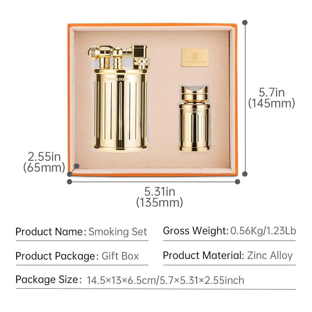 The Monarch Windproof Cigar Lighter and Punch Gift Set