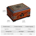 Large Ornate Cedar Wood Cigar Humidor
