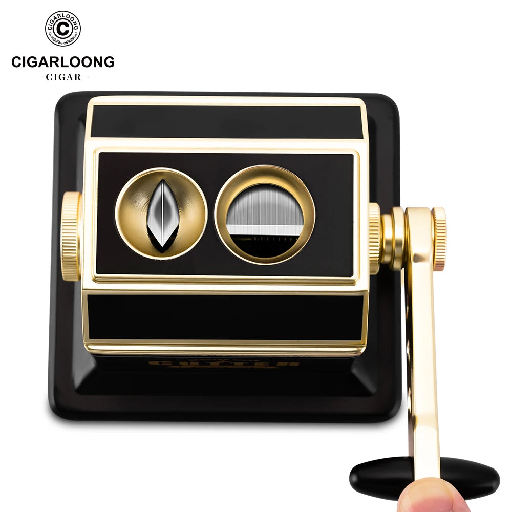Luxury Small 2 Hole 2-in-1 Table Top Cigar Cutter
