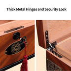 Large Ornate Cedar Wood Cigar Humidor