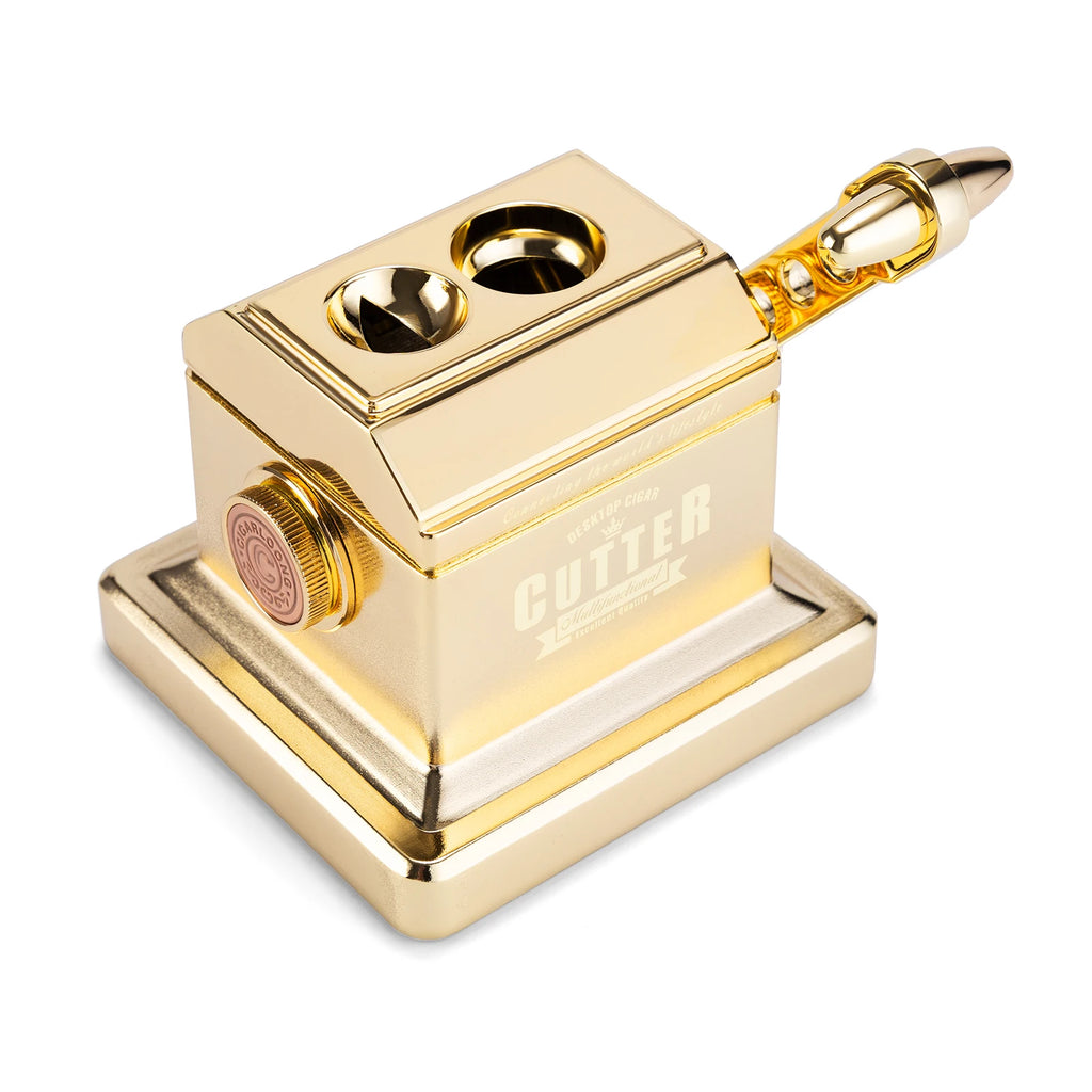 Luxury Small 2 Hole 2-in-1 Table Top Cigar Cutter