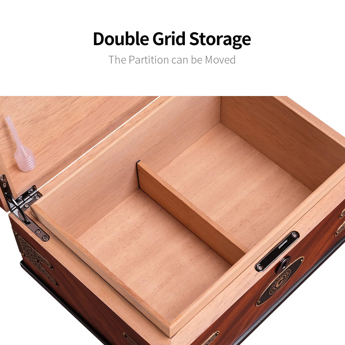 Large Ornate Cedar Wood Cigar Humidor