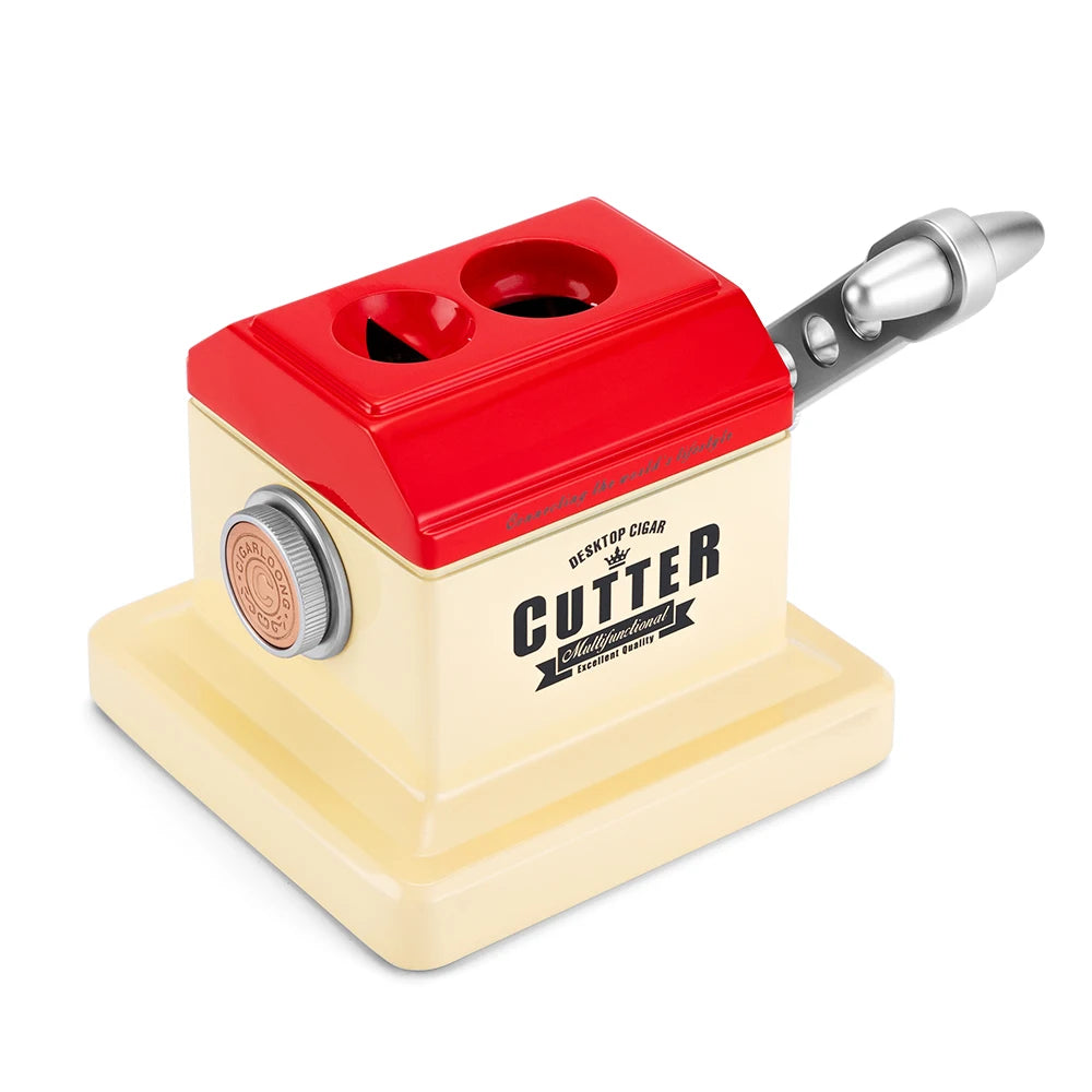 Luxury Small 2 Hole 2-in-1 Table Top Cigar Cutter