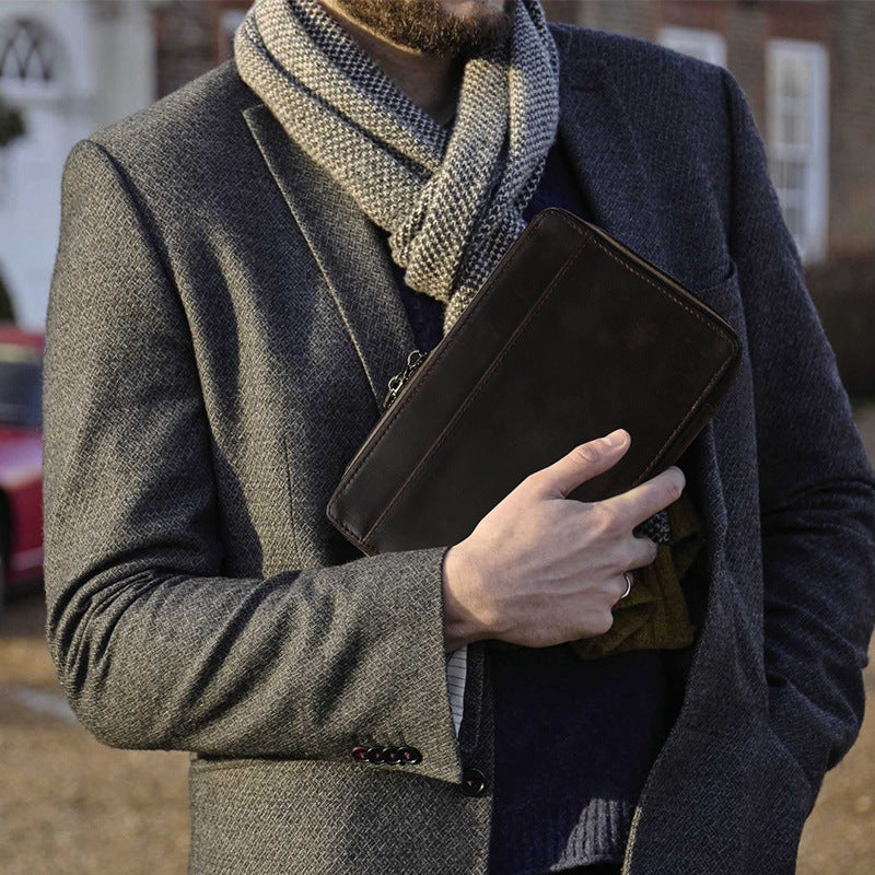 Crazy Horse Double Zipper Cigar Case