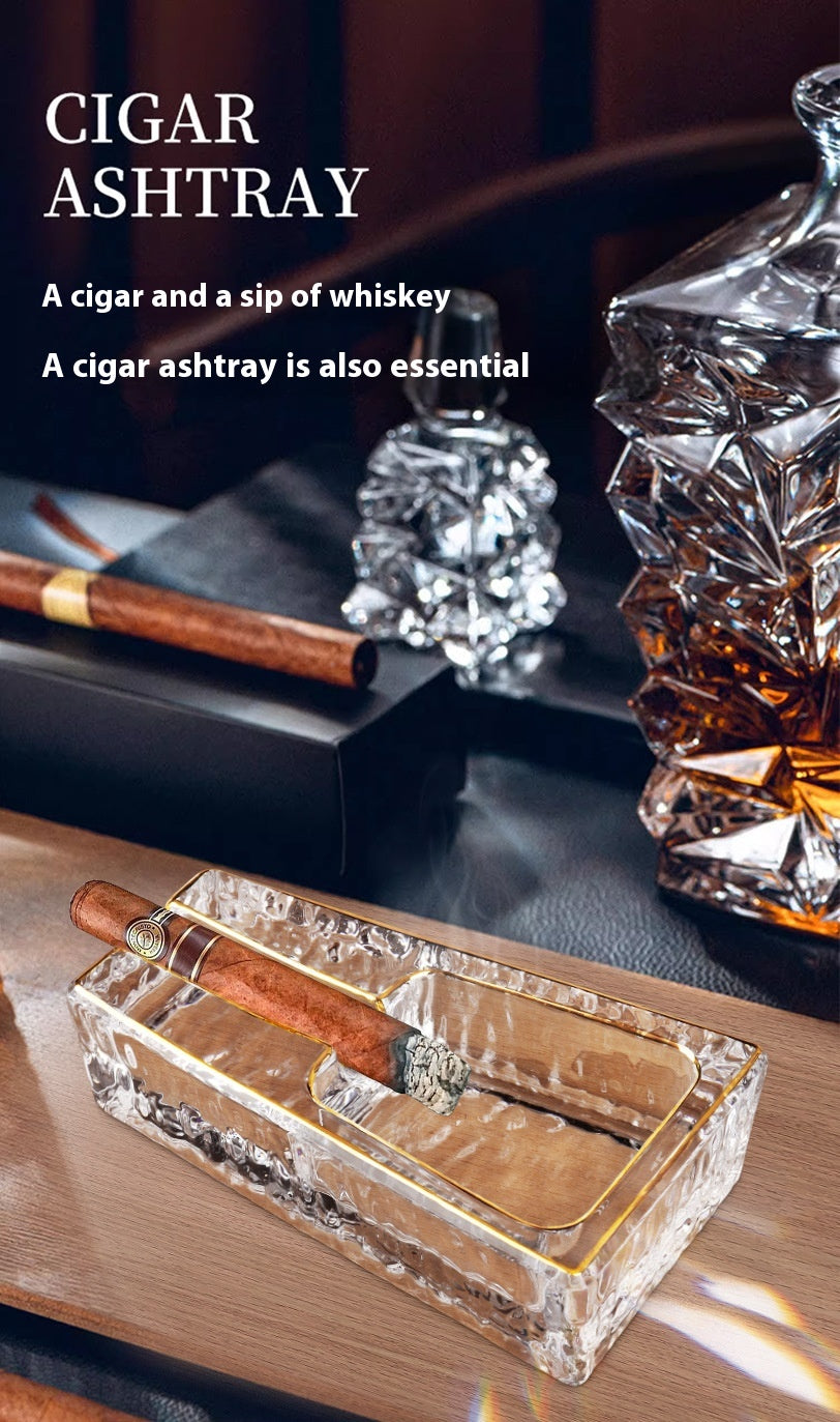 Elegant Glass Cigar Ashtray