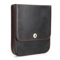 Four-Cigar Magnetic Buckle Clamshell Leather Pouch
