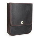 Four-Cigar Magnetic Buckle Clamshell Leather Pouch