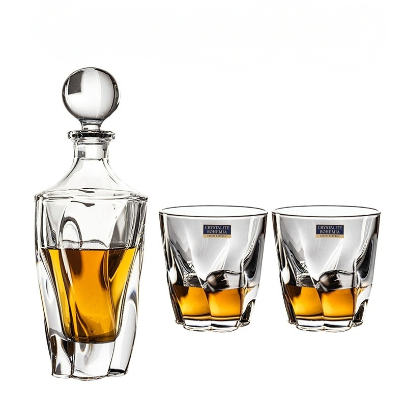 Elegant Whiskey Decanter and Drinking Glass